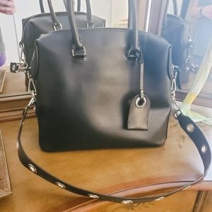 Calvin Klein Black Leather Satchel